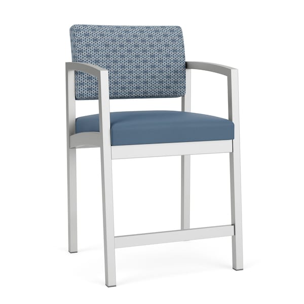 Lesro Lenox Steel Hip Chair Metal Frame, Silver, RS Rain Song Back, MD Titan Seat LS1161 - main